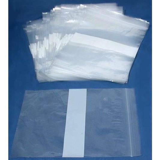 White Block Resealable Bags 10" 100Pcs