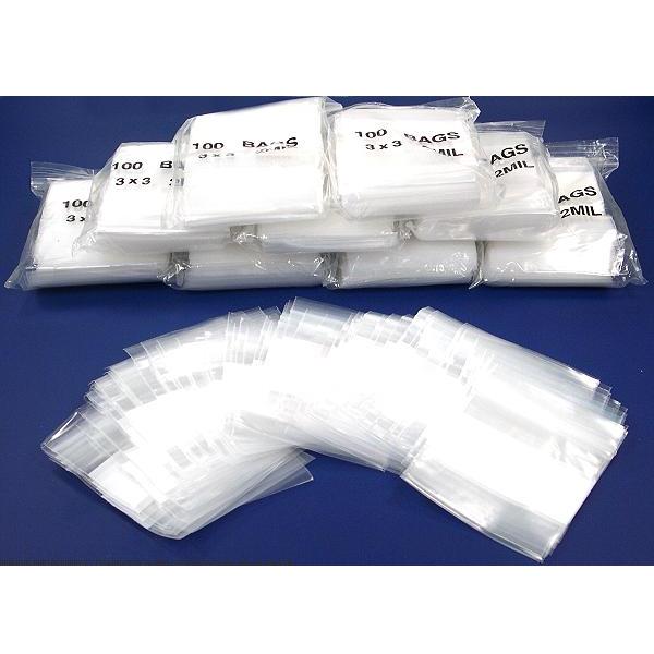 1000 Zipper Block Bag Resealable Plastic Baggies 3" x 3"