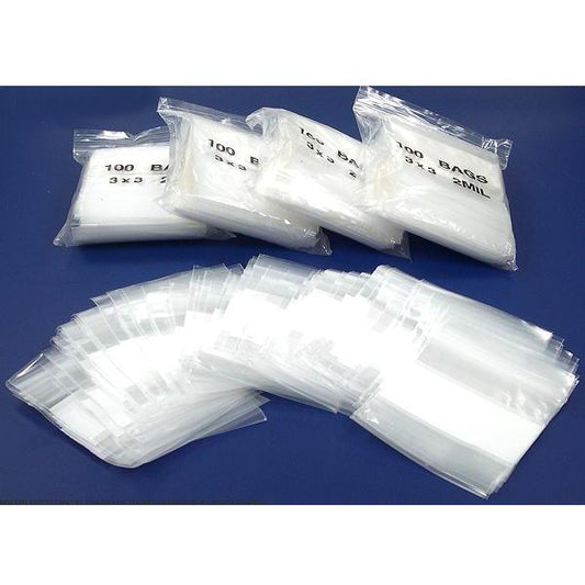 White Block Resealable Bags 3" 500Pcs