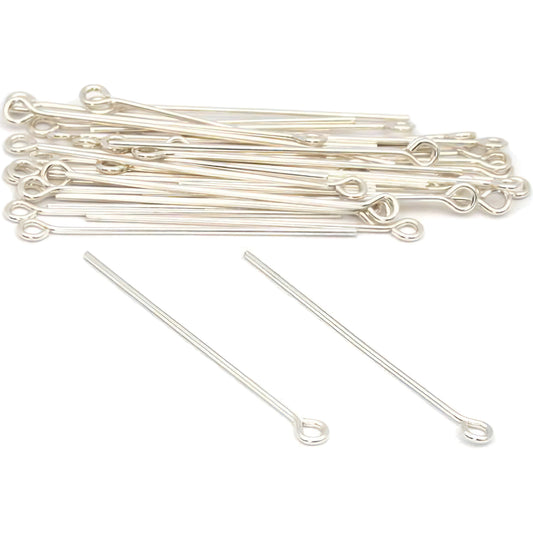 40 Sterling Silver Eye Pins For Jewelry Making