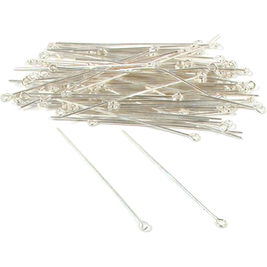 100 Sterling Silver Eye Pins Jewelry Earring Findings