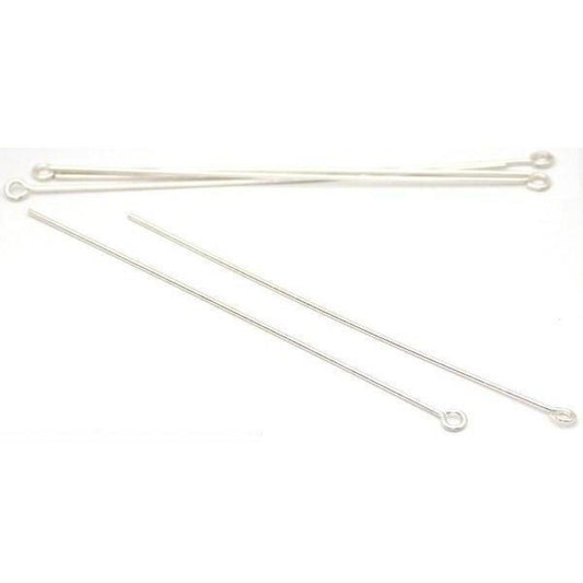 Eye Pins Sterling Silver 22 Gauge 2" 6Pcs