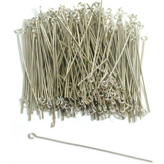 250 White Plated Brass Eye Pins For Jewelry Making
