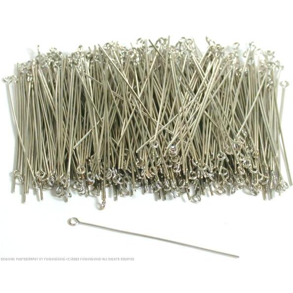 500 White Plated Brass Eye Pins For Jewelry Making