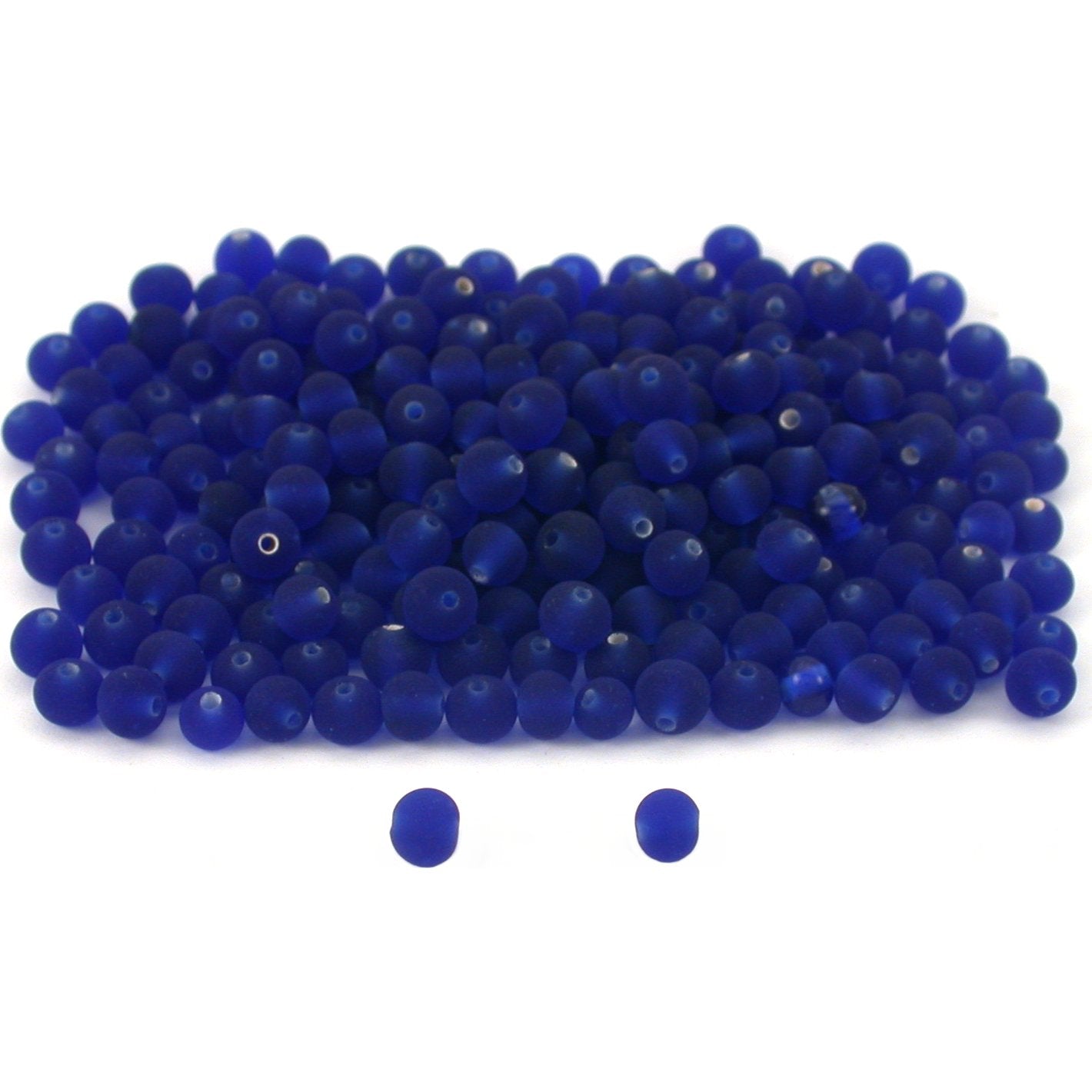 Evelina Round Glass Beads Dark Blue 4.5mm 25 Grams
