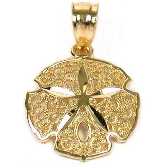Sand Dollar Charm 14k Gold 14mm