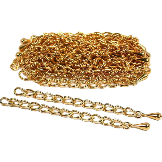 30 Teardrop Chain Extender Jewelry Necklace Gold Plated