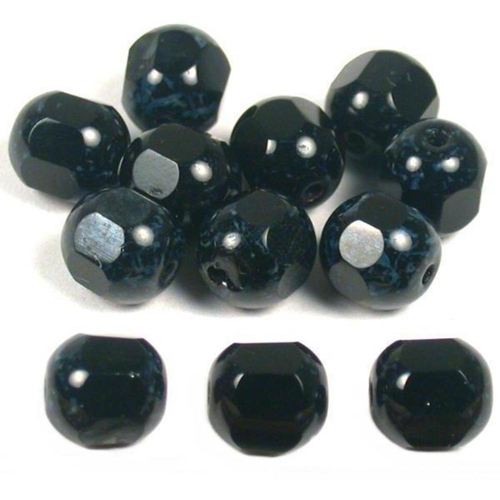 Picasso Glass Beads Black 7mm 12Pcs