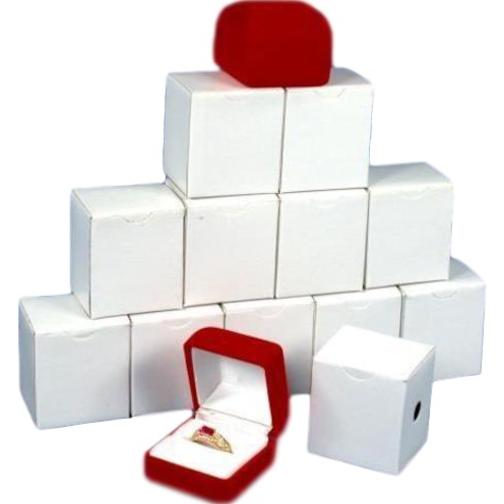 12 Ring Boxes Red Flocked Showcase Jewelry Gift Display