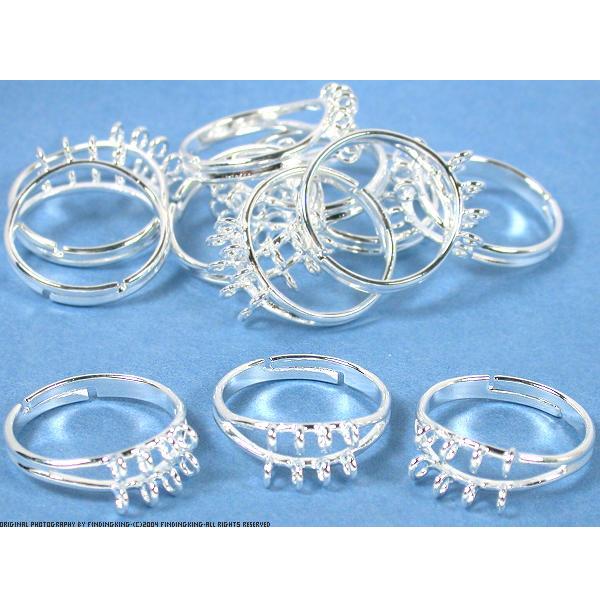 12 Silver Plated Adjustable Rings With Hoops