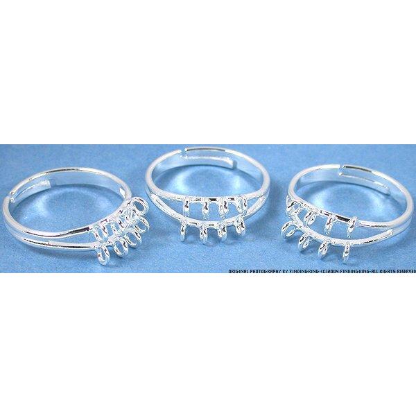 3 Silver Plated Adjustable Rings With Hoops