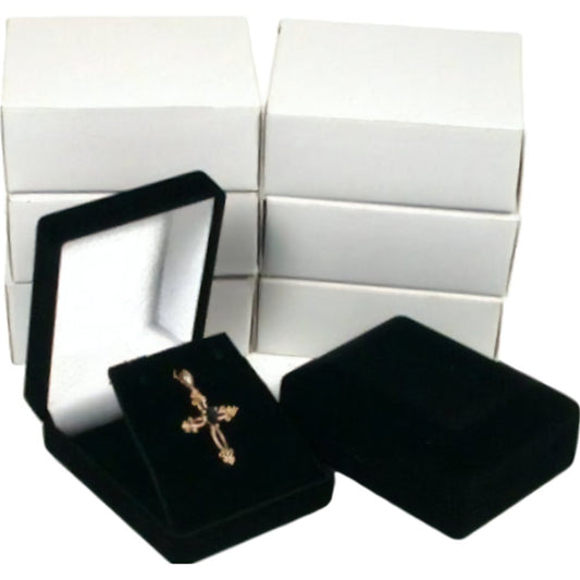 Pendant Gift Boxes Black 2 3/8" 6Pcs