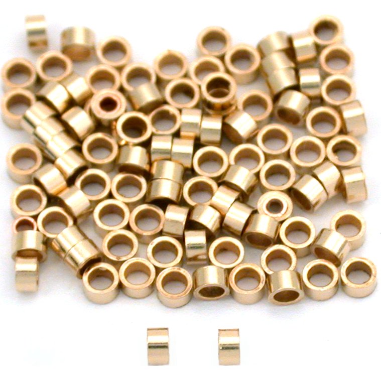 Crimp Beads Gold Filled 2mm 100Pcs