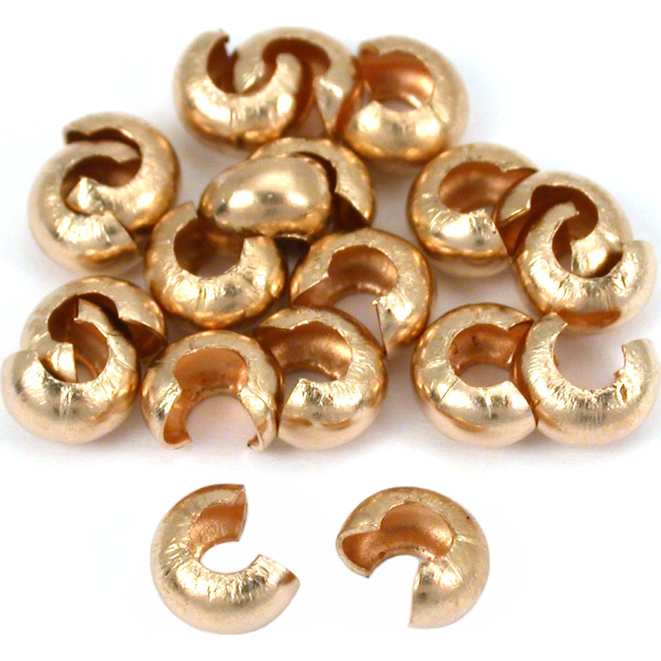 Crimp Bead Covers 14k Gold Filled 4mm 20Pcs