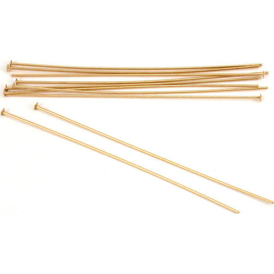 Head Pins 14k Gold Filled 24 Gauge 2" 10Pcs