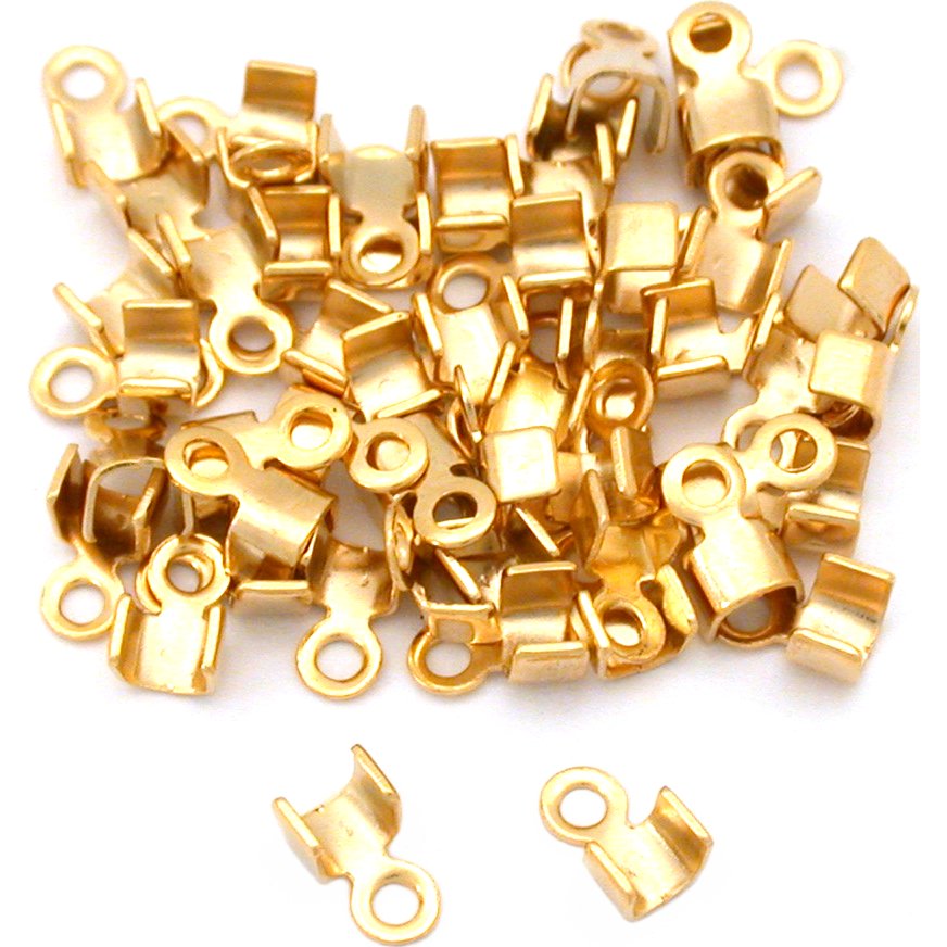 Cord Ends Gold Plated 3mm 50Pcs