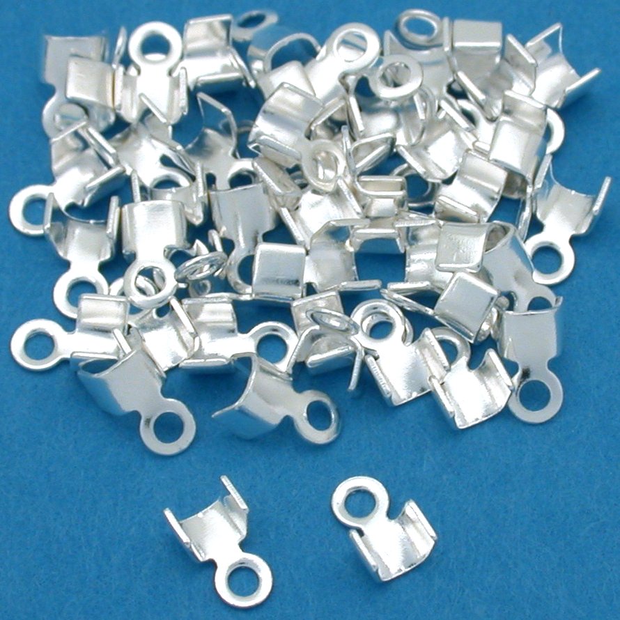 Cord Ends Silver Plated 3mm 50Pcs