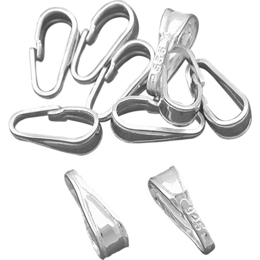 10 Sterling Silver Medium Snap Bails 8mm