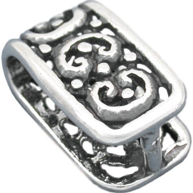 Sterling Silver Large Ornate Pinch Bail 13mm