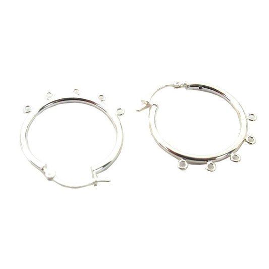 Chandelier Hoop Earrings Sterling Silver 25mm 1 Pair