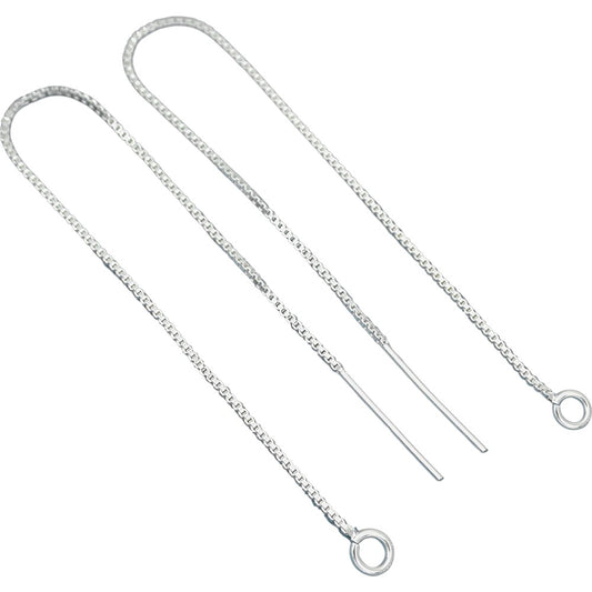 Thread Earrings W/Loop Sterling Silver 5" 1 Pair