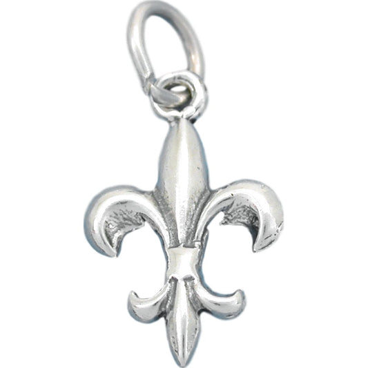 Fleur De Lis Charm Sterling Silver 19mm