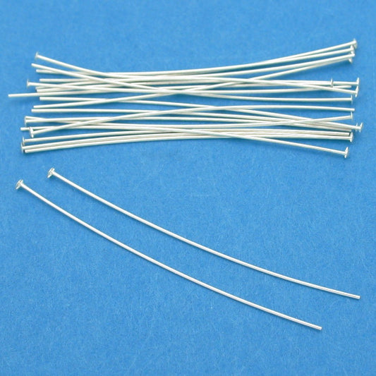 Head Pins Sterling Silver 26 Gauge 1 1/2" 20Pcs