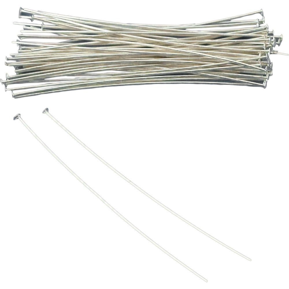 50 Sterling Silver Jewelry Headpins 26 Gauge 1.5 Inches