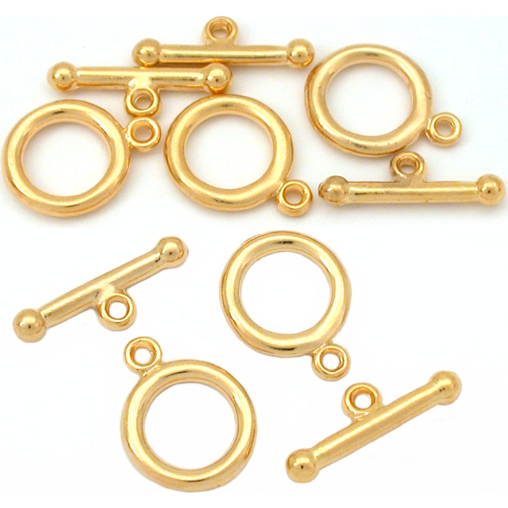 Toggle Clasps Gold Plated 12.5mm 5Pcs