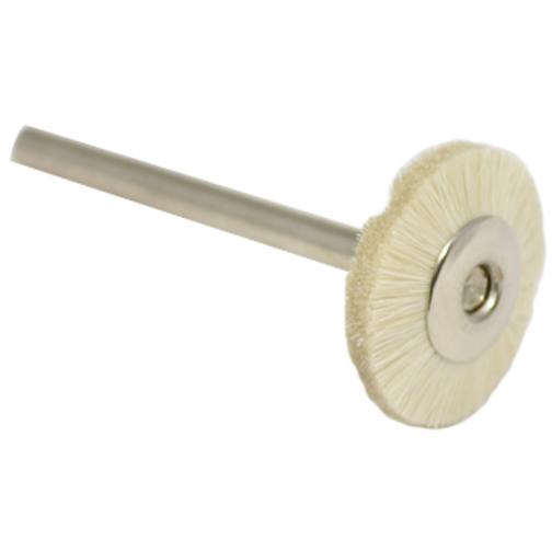 12 Soft Bristle Wheel Brush, Double Section, 3/4" Diameter 1/8" Shank