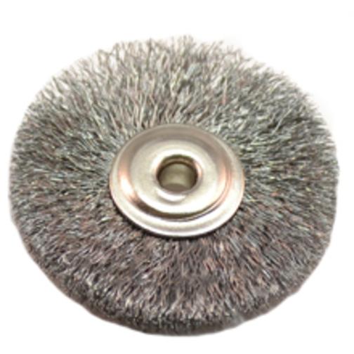 12 Crimped Brass Wire End Brush, 1" Diameter 3/32" Arbor Hole