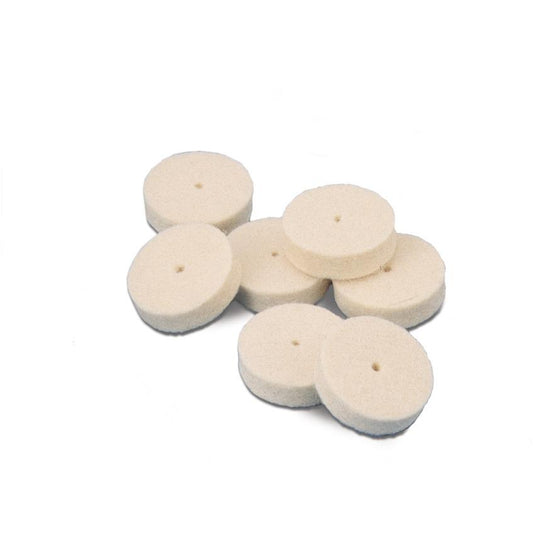 Miniature Square Edge Felt Wheels 1" x 1/8" Hard, Item No. 17.371