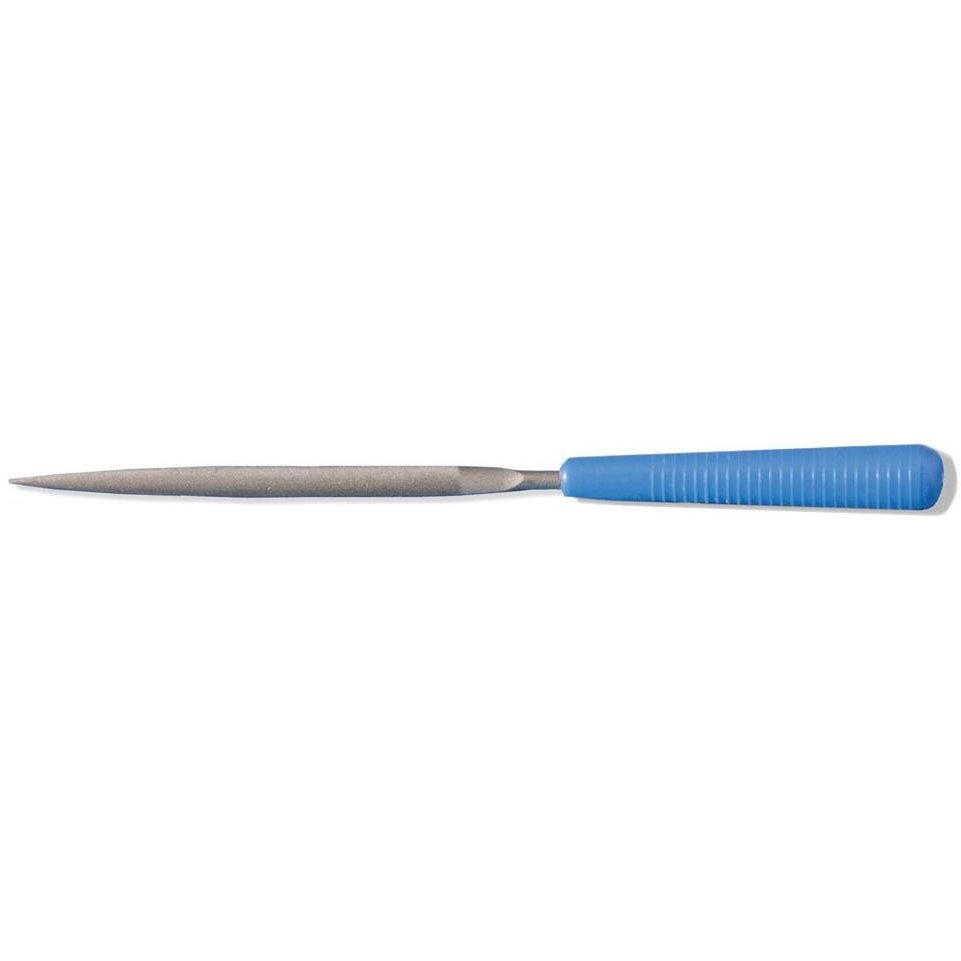 Grobet 16cm Half-Round Needle File w/Handle, Cut 2, Item No. 30.527