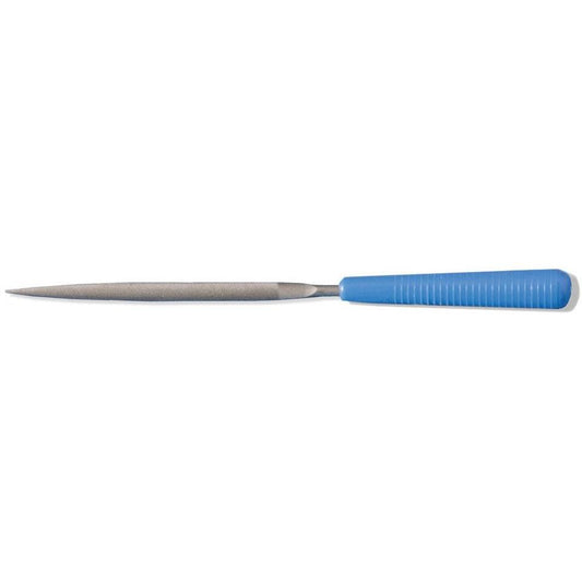 Grobet 16cm Half-Round Needle File w/Handle, Cut 2, Item No. 30.527