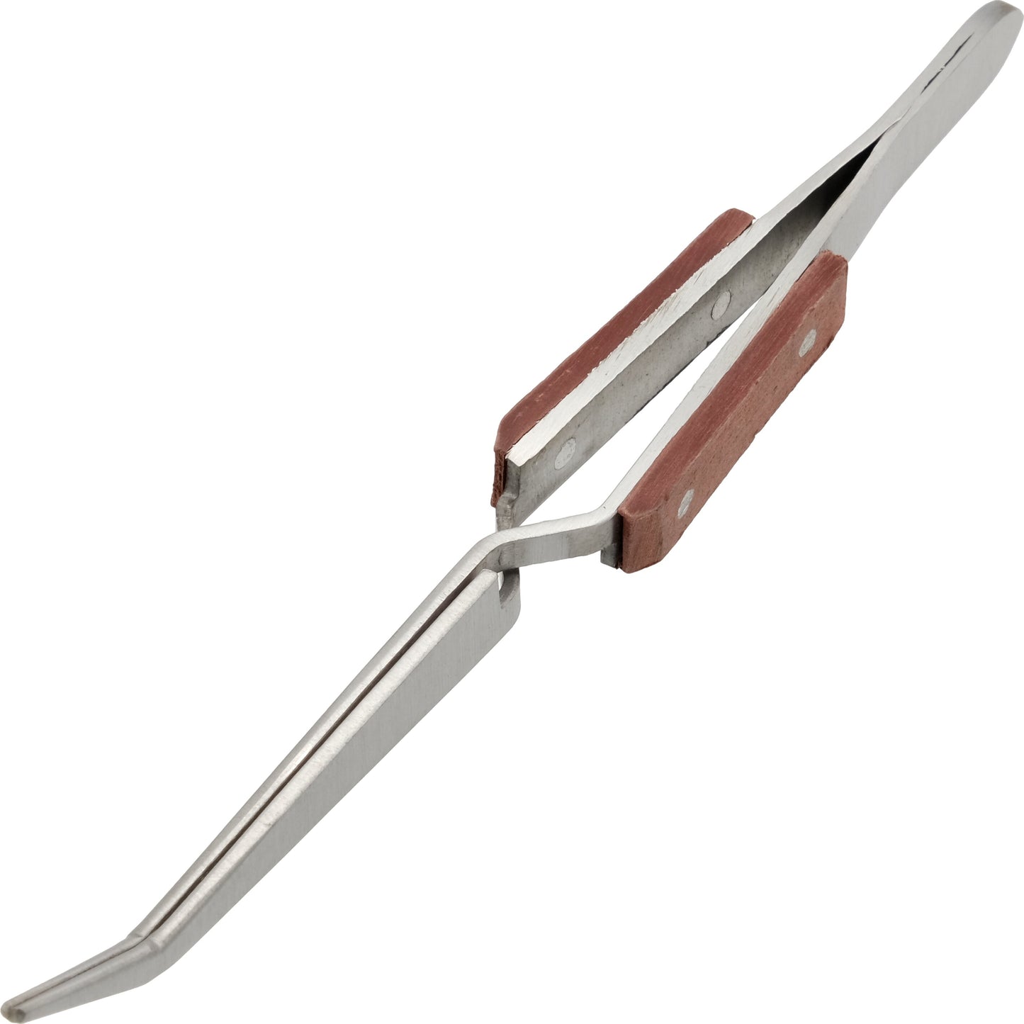 Fiber Grip Soldering Cross Locking Curved Tweezers 6 1/4"
