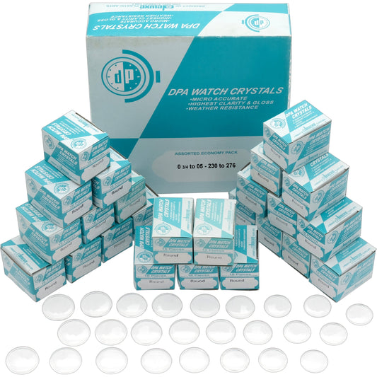 Plastic Watch Crystal Set 23-27.6mm 250Pcs