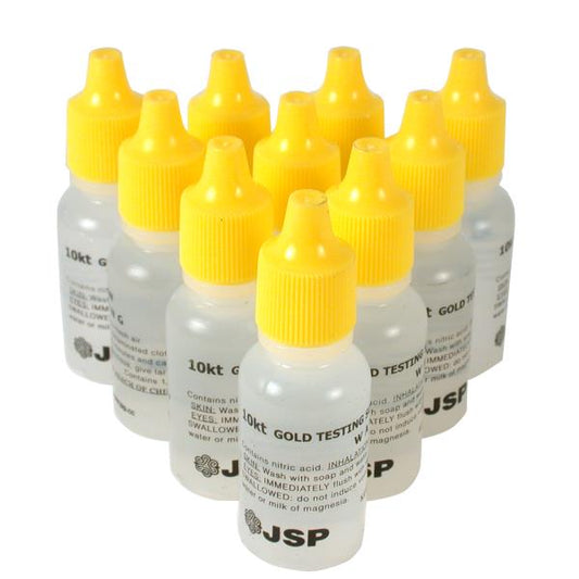 10K Gold Testing Solution Acid 1/2 Fluid Oz 10 Bottles Jewelers Tools