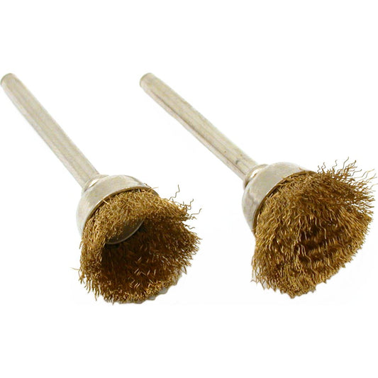Cup Brushes Brass 9/16" 2Pcs