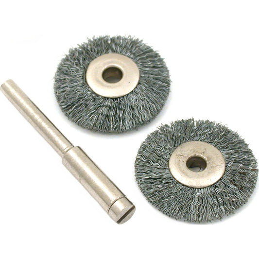 Wheel Brushes Steel 7/8" & Mandrel 1/8" 3Pcs