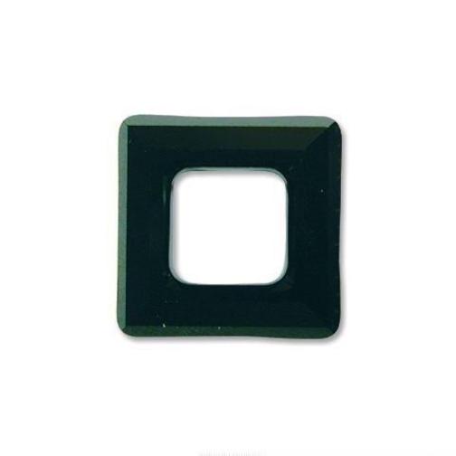 Jet Black Swarovski Crystal Square Frame Pendant 20mm