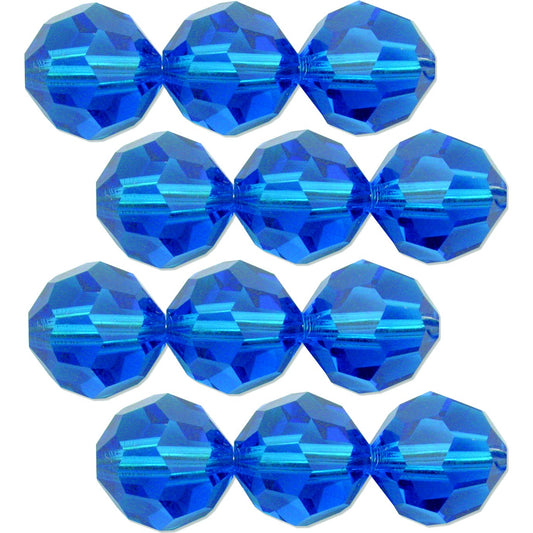 12 Blue Capri Round Swarovski Crystal Beads 5000 3mm