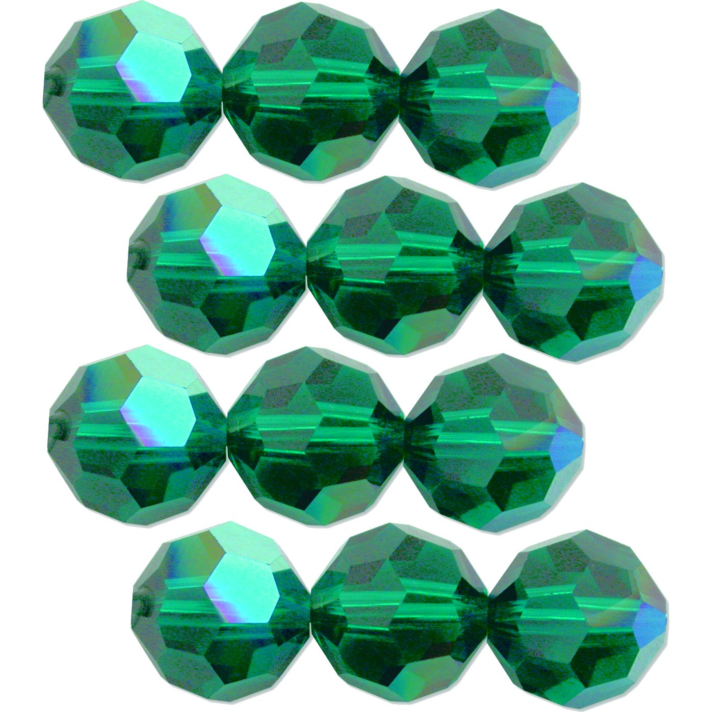 12 Emerald AB Round Swarovski Crystal Beads 5000 3mm
