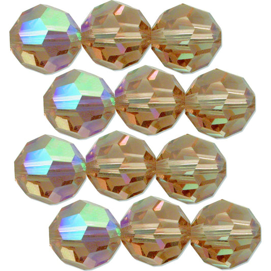12 Lt Colorado Topaz AB Round Swarovski Beads 5000 3mm