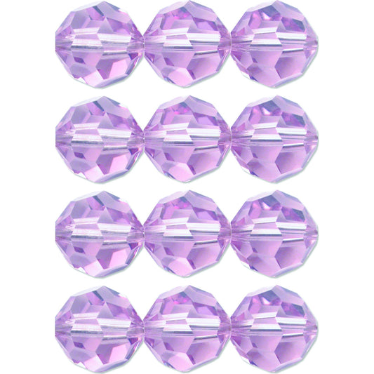 12 Lt Amethyst Round Swarovski Crystal Beads 5000 4mm