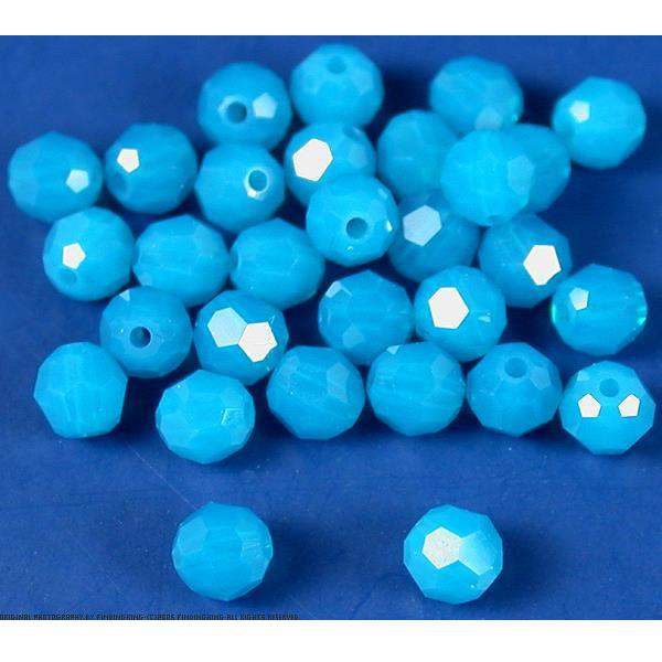 30 Blue Opal Round Swarovski Crystal Beads 5000 4mm