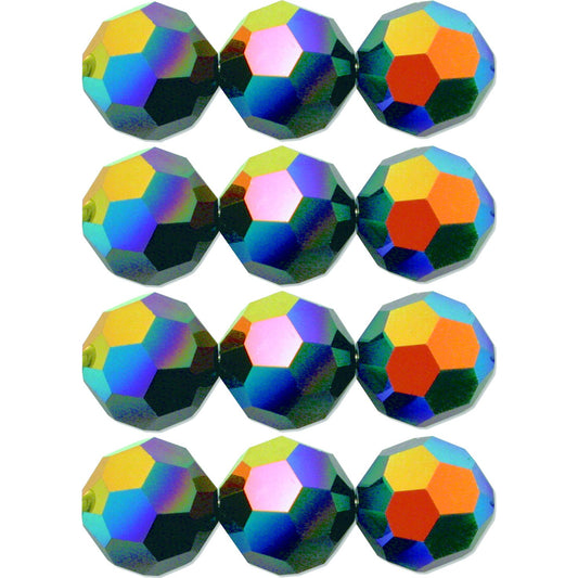 12 Jet AB Round Swarovski Crystal Beads 4mm
