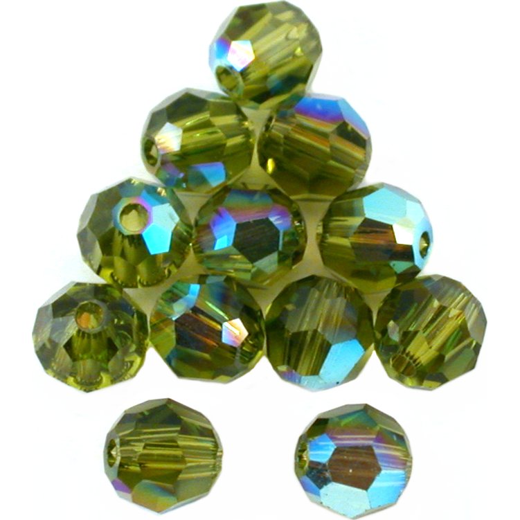 Round Swarovski Crystal Beads Olivine AB 4mm 12Pcs