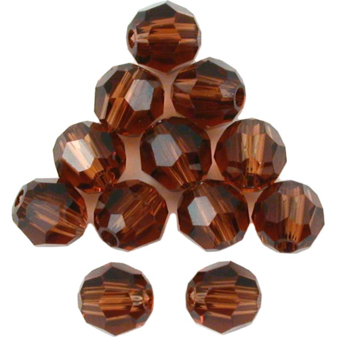 12 Smoke Topaz Round Swarovski Crystal Beads 5000 4mm
