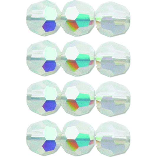 12 White Opal AB Round Swarovski Crystal Beads 5000 4mm