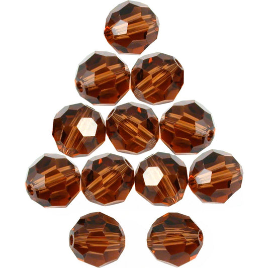12 Smoke Topaz Round Swarovski Crystal Beads 5000 6mm